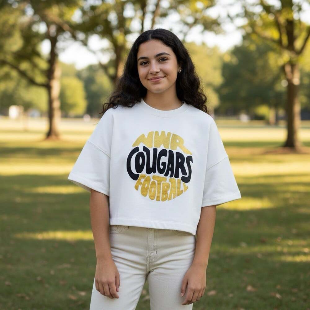 Northwest Rankin Cougars Football Boxy Fleece SMALL - Picture 1 of 2